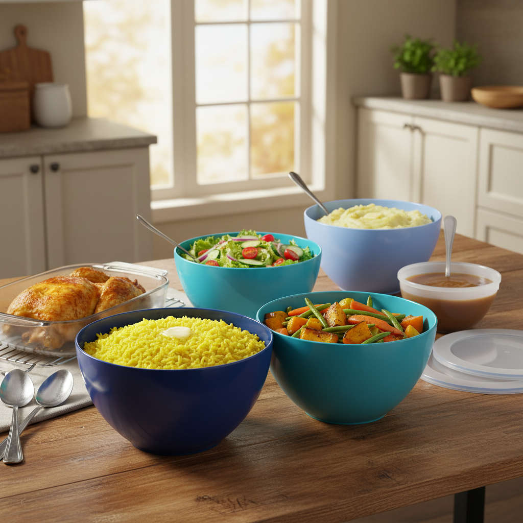 Milex 5-Piece Salad Bowl Set  Nesting Mixing & Serving Bowls with Silicone Lids