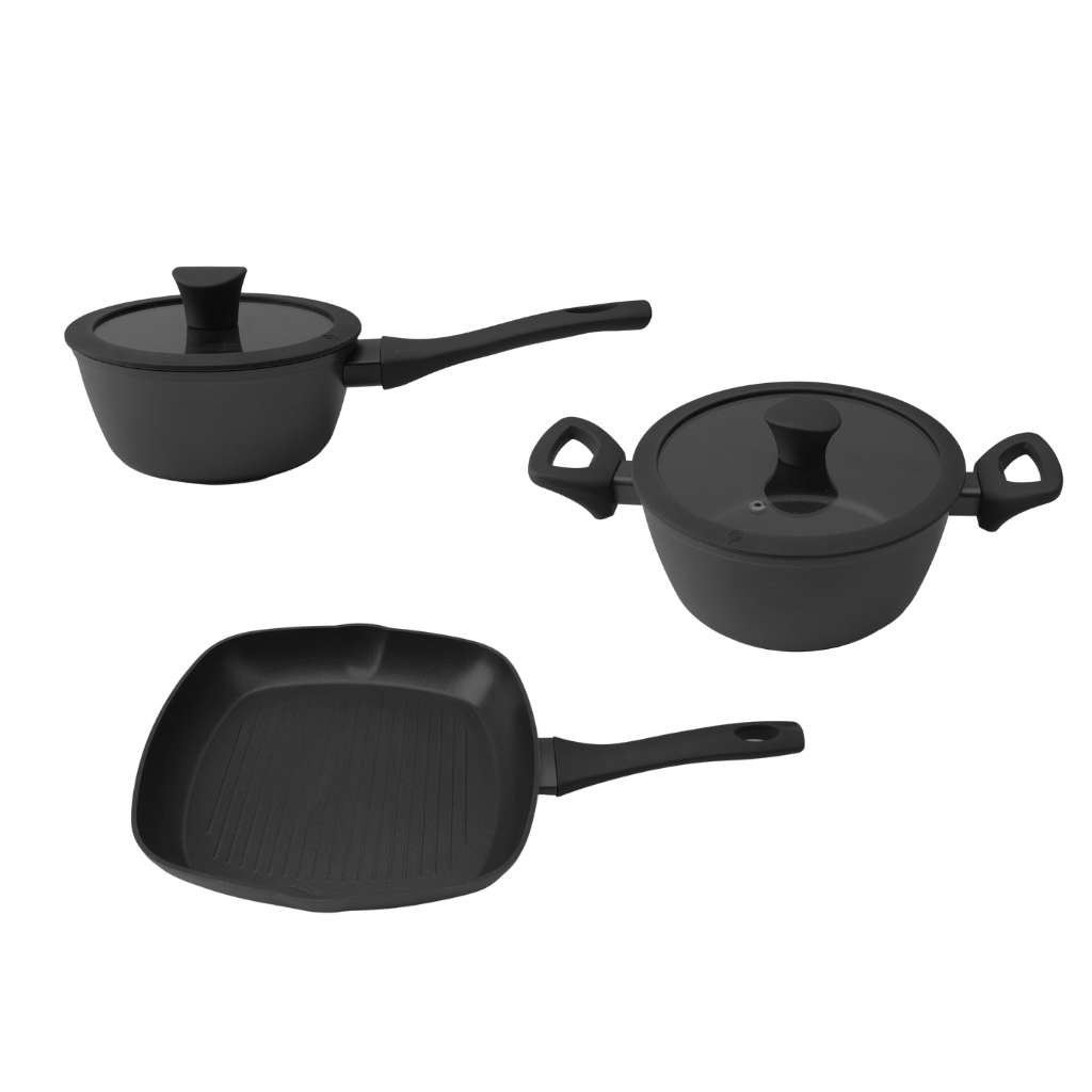 Milex Black Stone 5pc Forged Aluminium Cookware Set