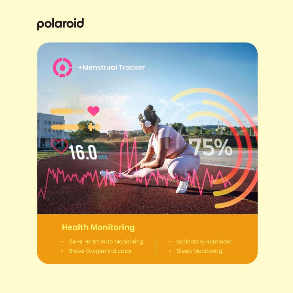 Polaroid Fitness Watch with Single Touch  Bluetooth Calling | 1.28" Full Touch Display | Healt...