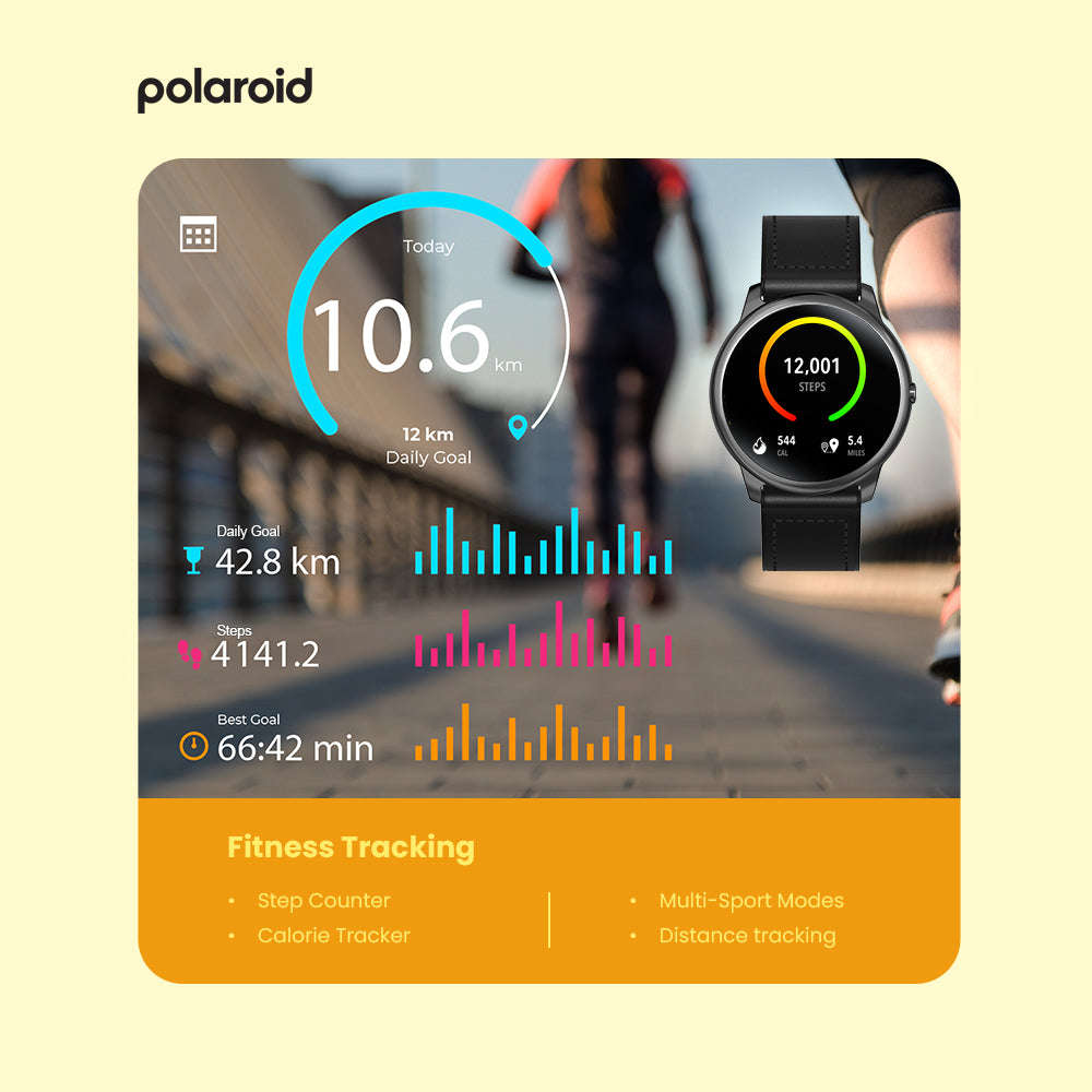 Polaroid Fitness Watch with Single Touch  Bluetooth Calling | 1.28" Full Touch Display | Healt...