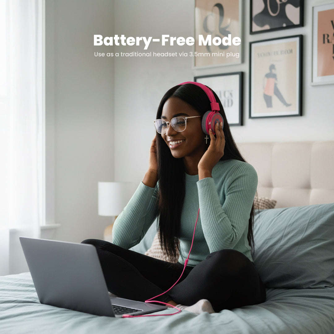 Polaroid Bluetooth Headphones  Wireless Over-Ear Headphones with Microphone | Bluetooth & Wire...
