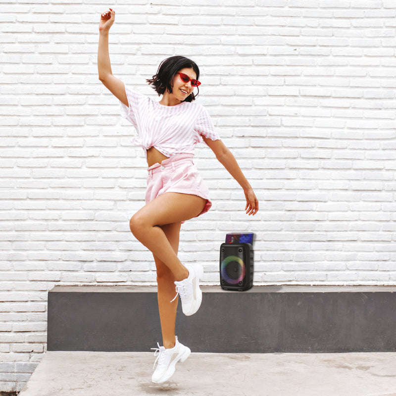 Polaroid Mini Bluetooth Speaker Combo  5W Portable Speaker with FM Radio & 10W RGB TWS Speaker