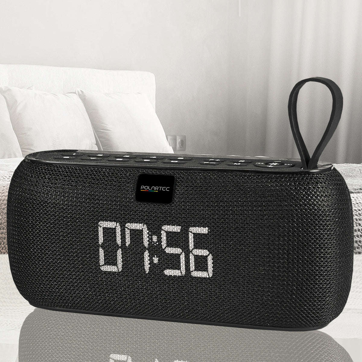 Polartec Digital Alarm Clock Bluetooth Speaker  FM Radio, Dual Speakers & TWS