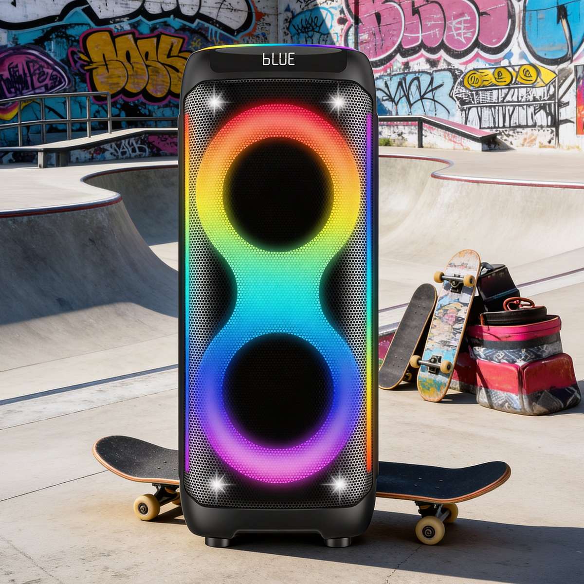 Polartec Eclipse 80W Party Speaker  Portable Bluetooth Party Speaker with LED Lights & Microph...