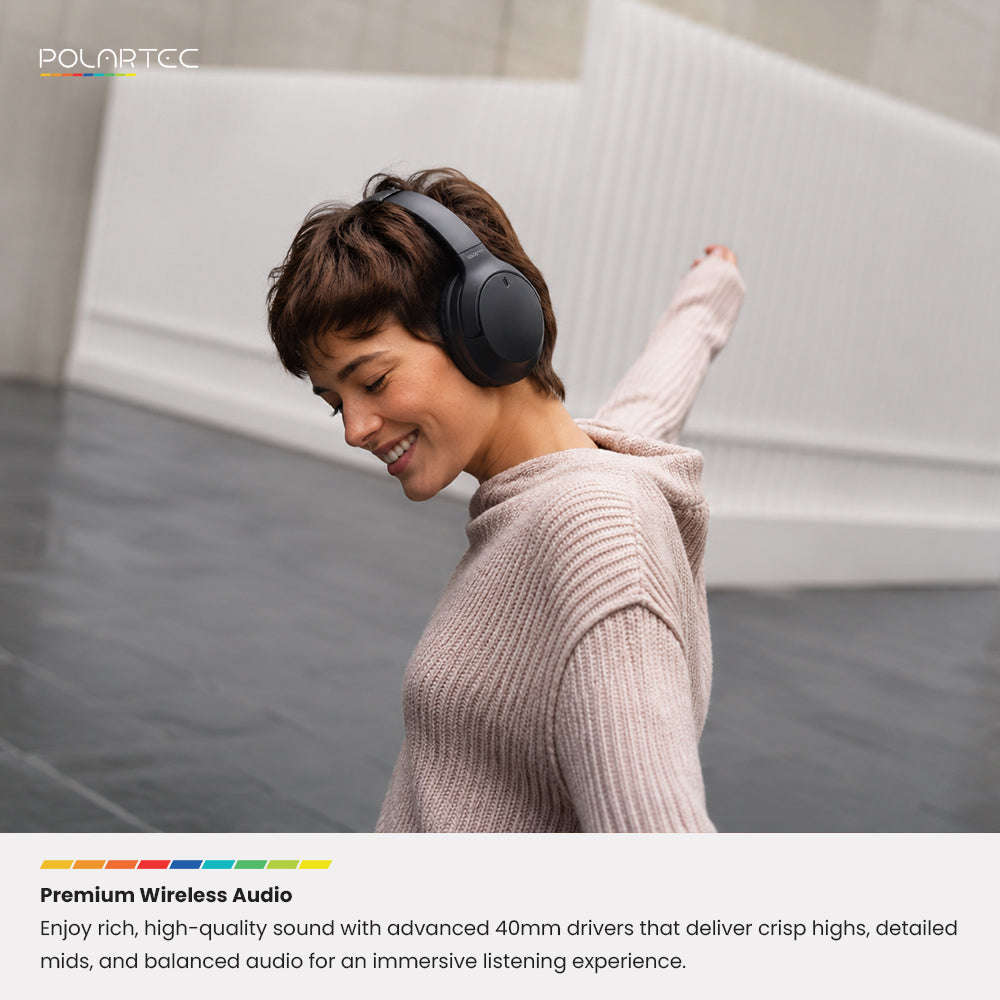 Polartec Aurolux Bluetooth Headphones  40 Hours Playtime | Bluetooth 5.4 Wireless Headphones