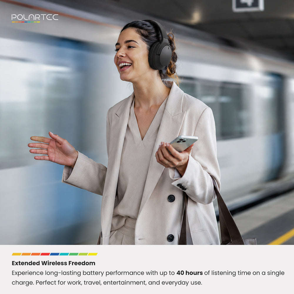 Polartec Aurolux Bluetooth Headphones  40 Hours Playtime | Bluetooth 5.4 Wireless Headphones