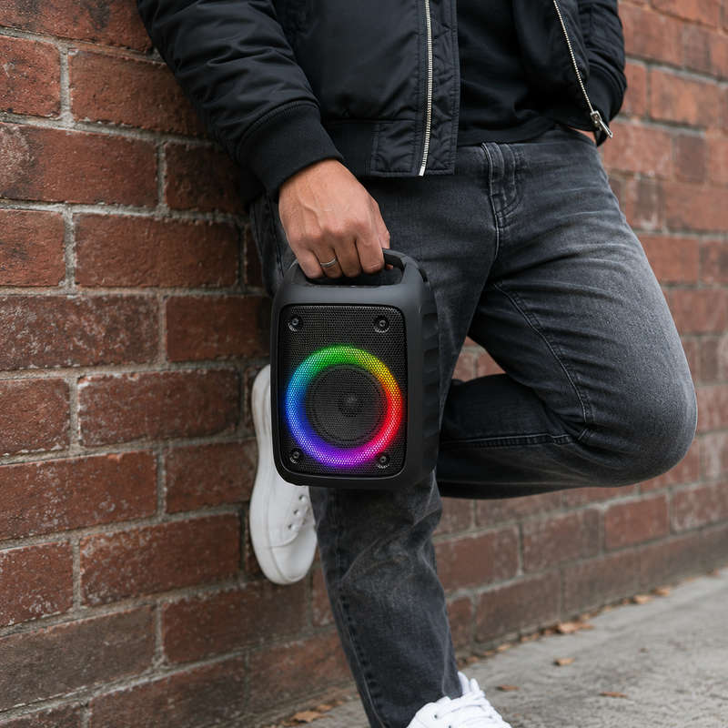 Polaroid Mini Bluetooth Speaker Combo  5W Portable Speaker with FM Radio & 10W RGB TWS Speaker