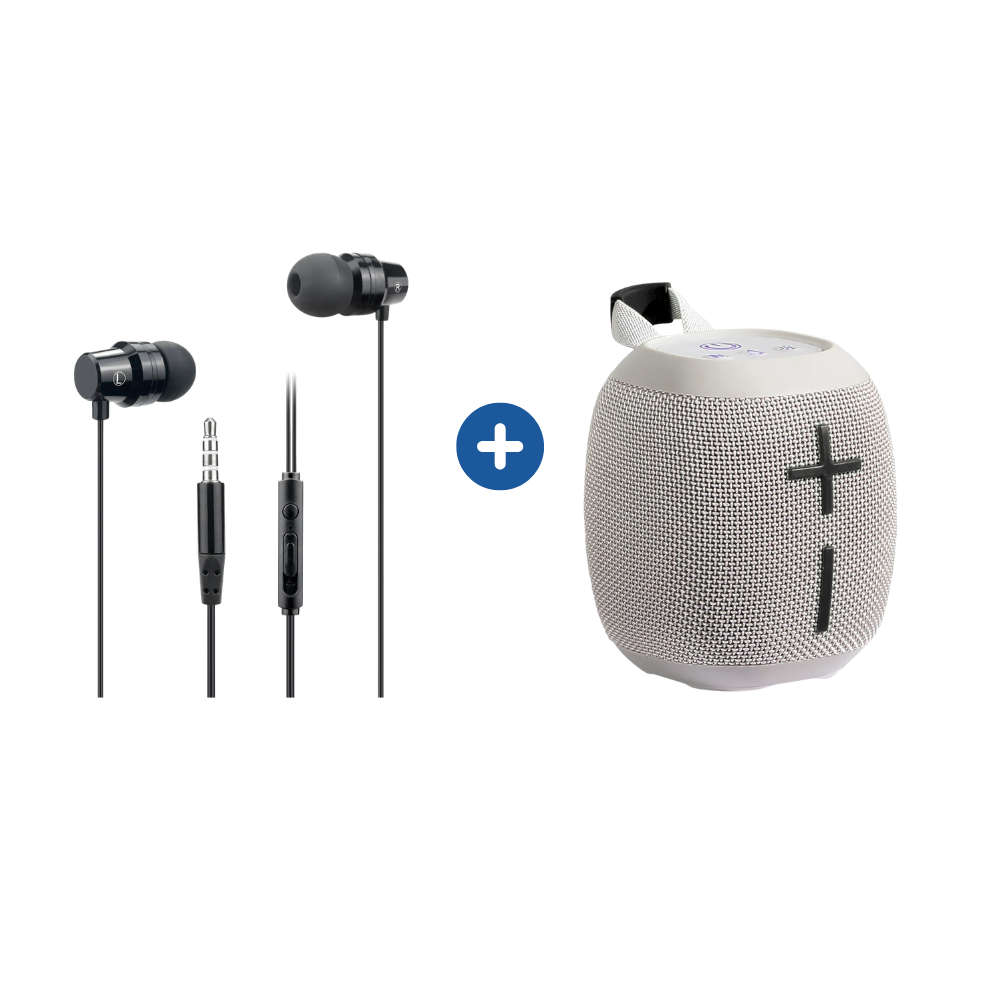 Polartec & Blaupunkt Audio Set  Echo 8W Bluetooth Speaker with Wired Earbuds