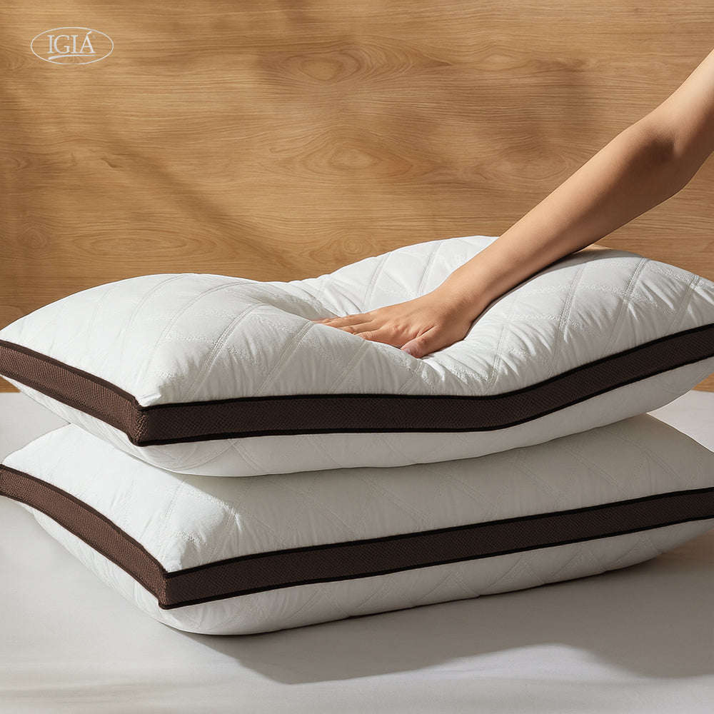 Remedy Health Goose Feather Pillow 2 Pack  Hotel Collection | Medium to Firm Support