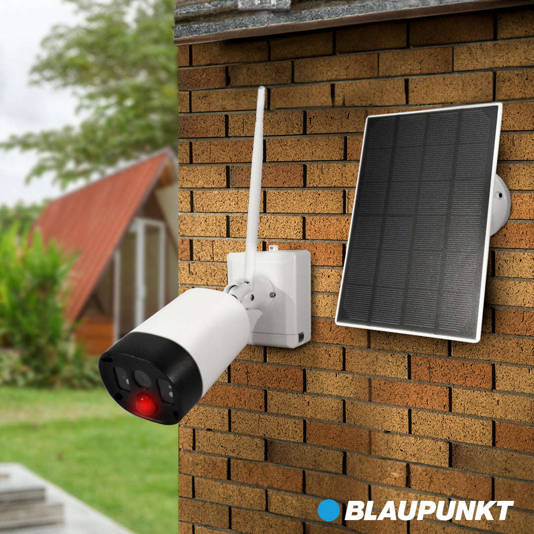Blaupunkt Solar Home Security Camera  1080P Wireless Wi-Fi Outdoor Security Camera with Solar ...