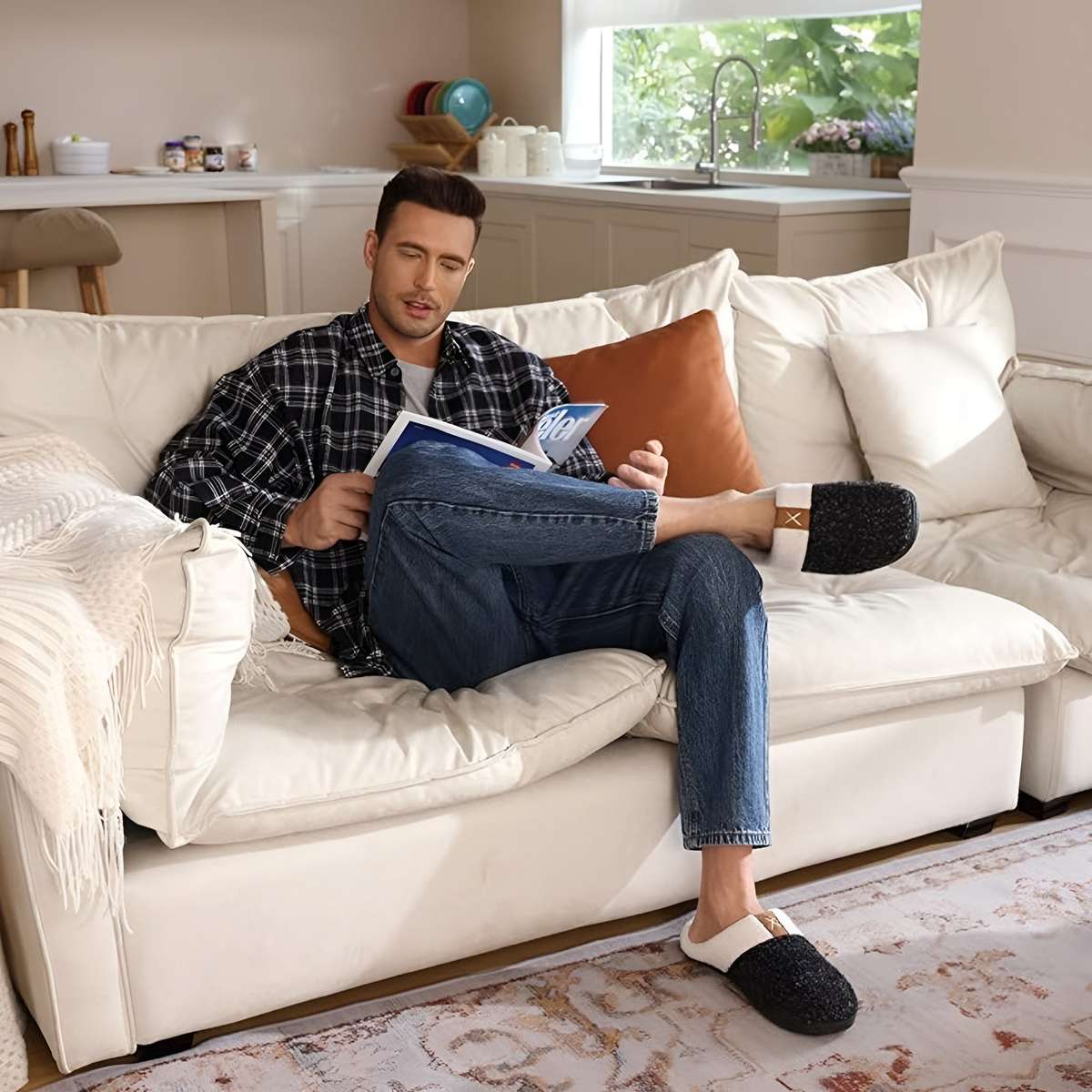 Plush Fleece Unisex Gel Slippers