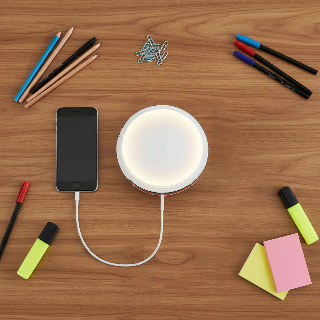 Polaroid 4-Port USB Charger with LED Night Light  22W Fast USB Charging Station