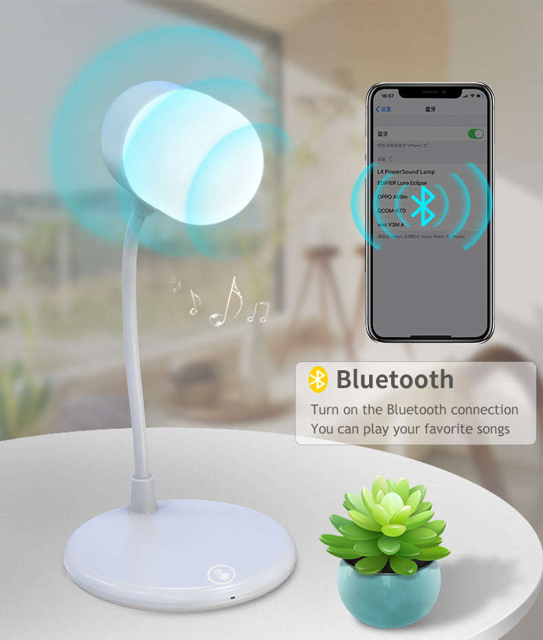 Polaroid LED Lamp, Wireless Charger & Bluetooth Speaker  3-in-1 Desk Lamp with Qi Charging