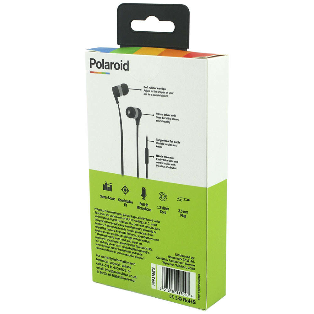 Polaroid Tangle Free Earphones - Turquoise
