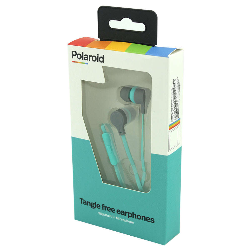 Polaroid Tangle Free Earphones - Turquoise