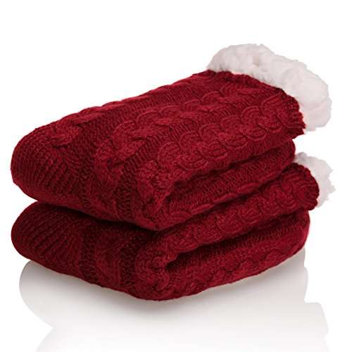 Comfort Pedic Comfy Warm Winter Socks - Wine Red
