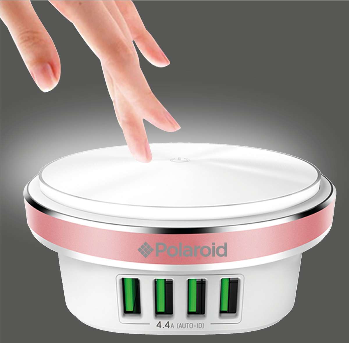 Polaroid 4-Port USB Charger with LED Night Light  22W Fast USB Charging Station