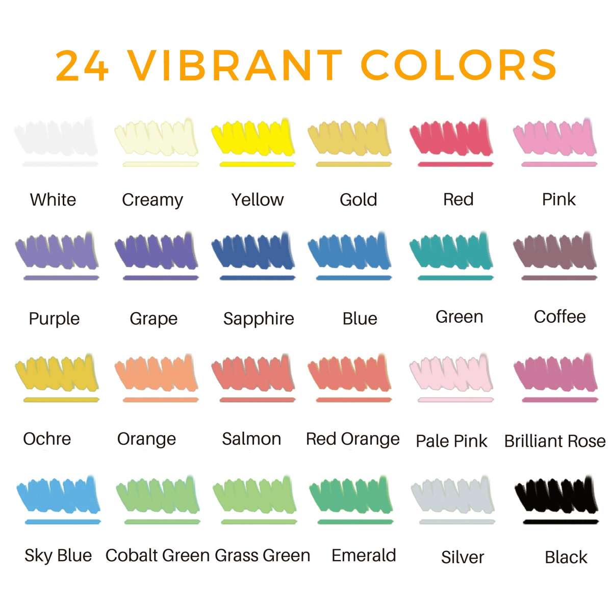 Artecho Double Tip Acrylic Marker Set of 24 Colours - 0.5-5mm Line Width