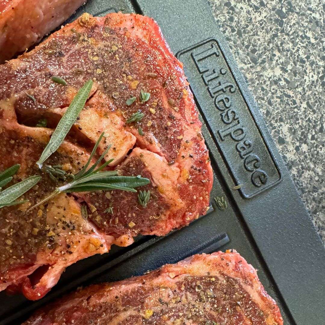 Lifespace Cast Iron Reversible Griddle Plate Pan