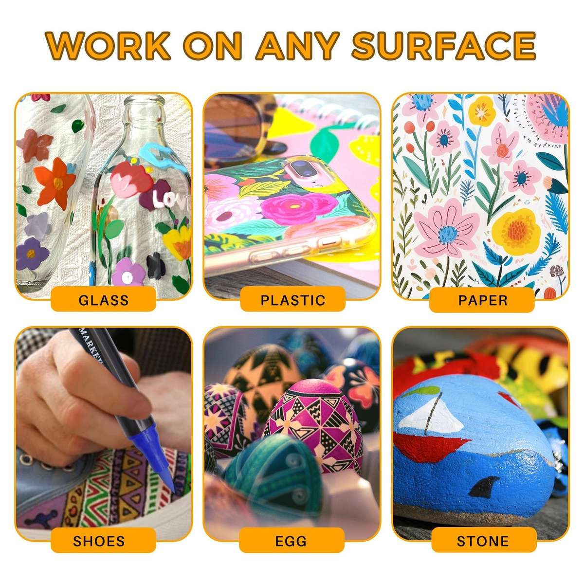 Artecho Double Tip Acrylic Marker Set of 24 Colours - 0.5-5mm Line Width