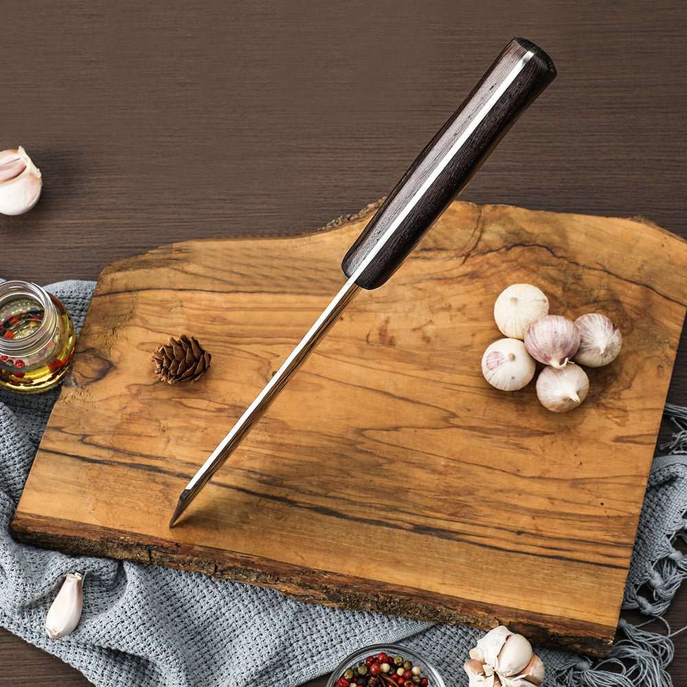 Lifespace 8" Chef Hammer Pattern Pointed Cleaver with Wenge Handle