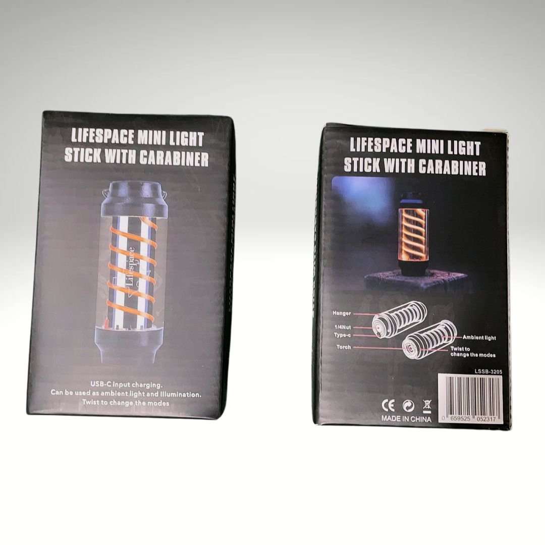 Lifespace Rechargeable Premium Mini IPX6 Light Stick with Carabiner (Set of 2)