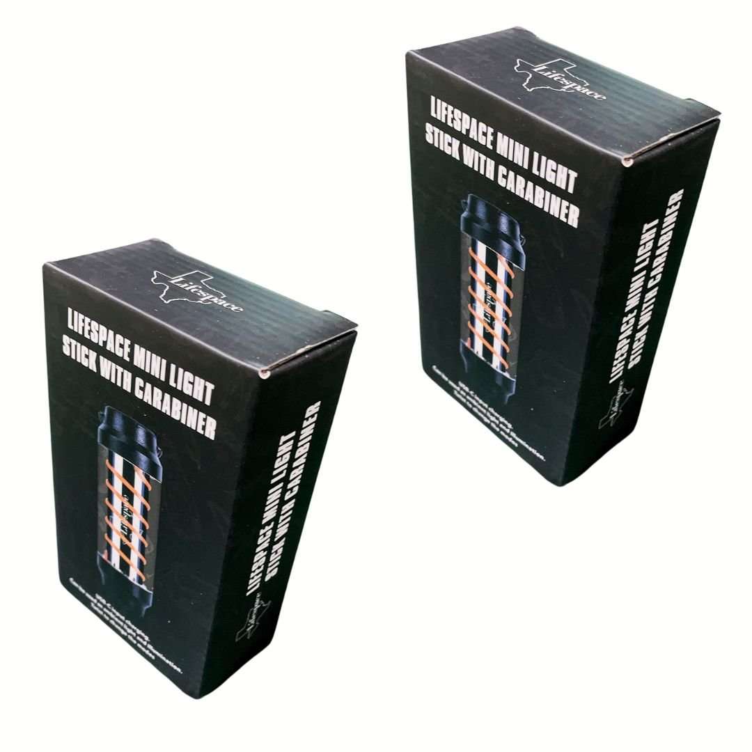 Lifespace Rechargeable Premium Mini IPX6 Light Stick with Carabiner (Set of 2)