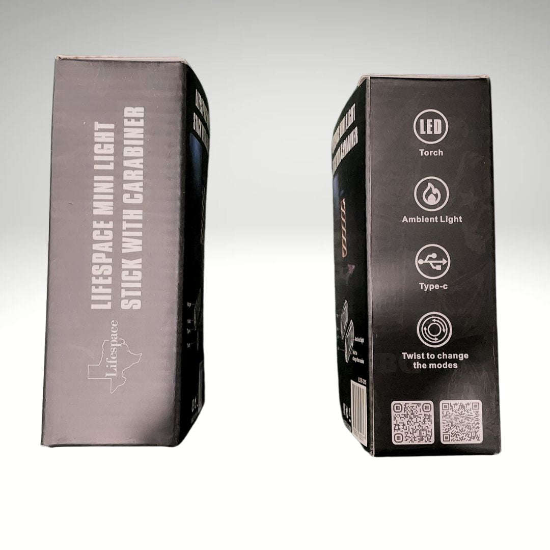 Lifespace Rechargeable Premium Mini IPX6 Light Stick with Carabiner (Set of 2)