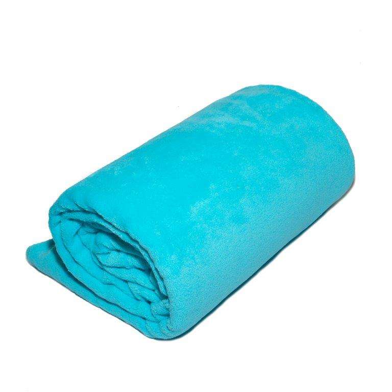 Hemmed Coral Fleece Blankets - various colours & sizes - Size: 100 cm x 150 cm / Turquoise