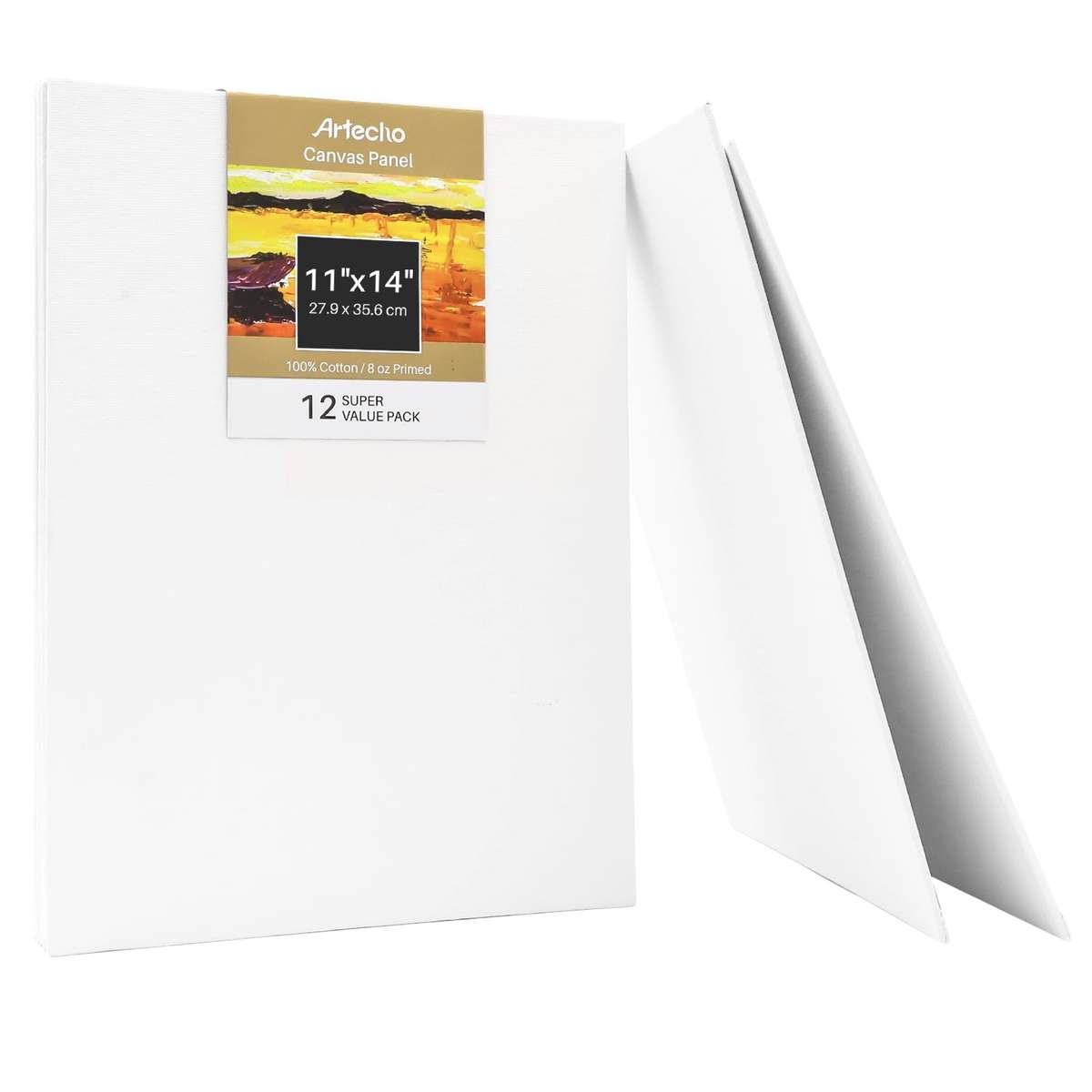 Artecho Canvas Panel 12 Set Value Pack White - 11" x 14"