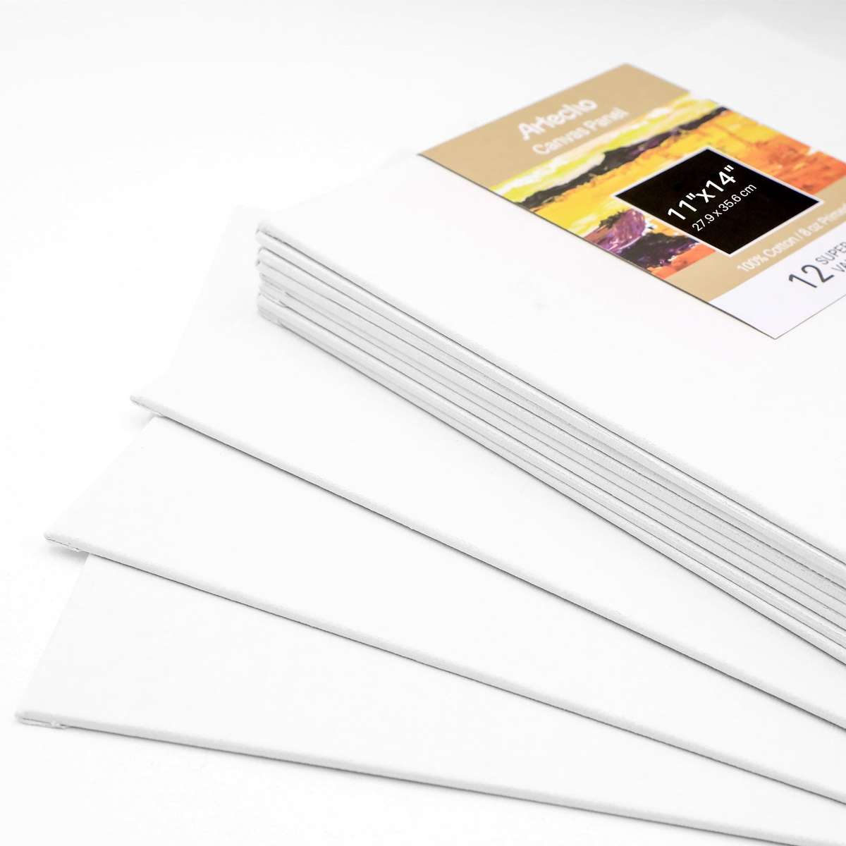 Artecho Canvas Panel 12 Set Value Pack White - 11" x 14"