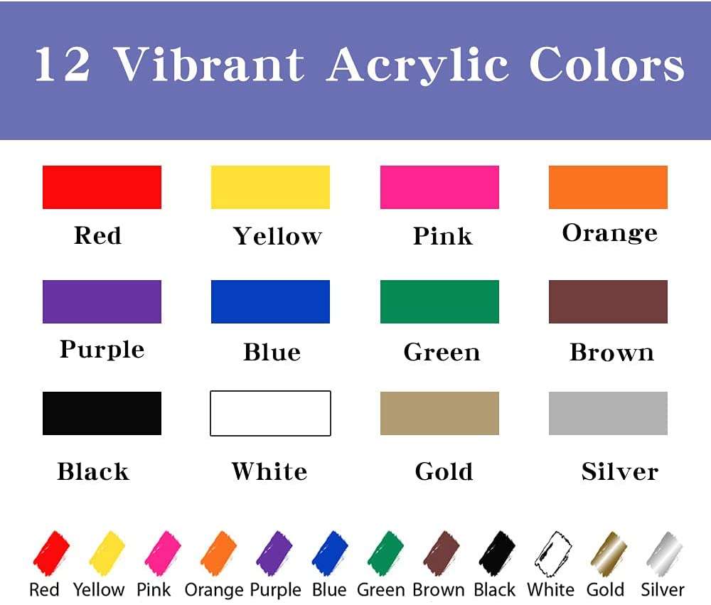 Artecho Water Based Acrylic Marker - Set of 12 Colours - 3mm Line Width