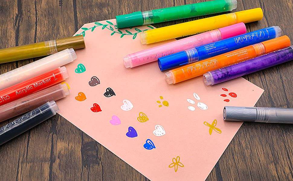 Artecho Water Based Acrylic Marker - Set of 12 Colours - 3mm Line Width