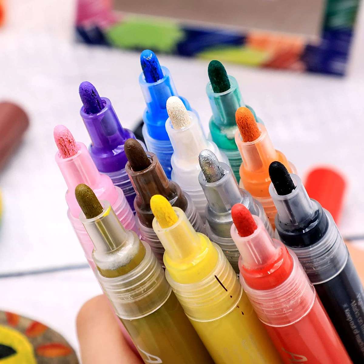 Artecho Water Based Acrylic Marker - Set of 12 Colours - 3mm Line Width