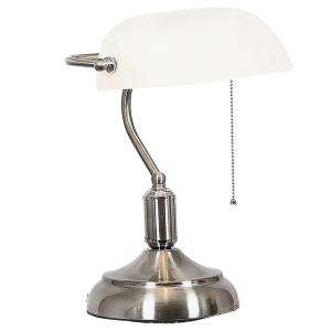 Bankers Lamp with Pull Switch - White