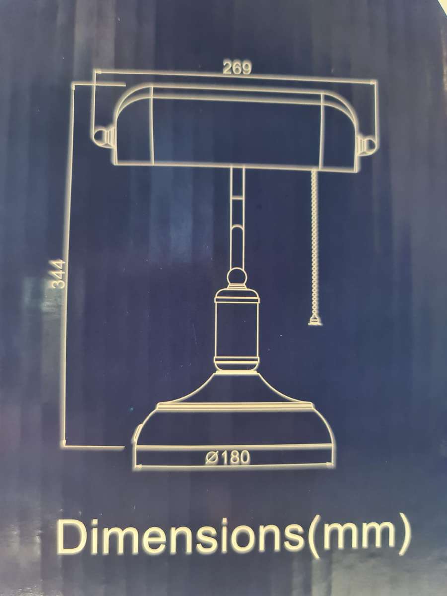 Bankers Lamp with Pull Switch - White