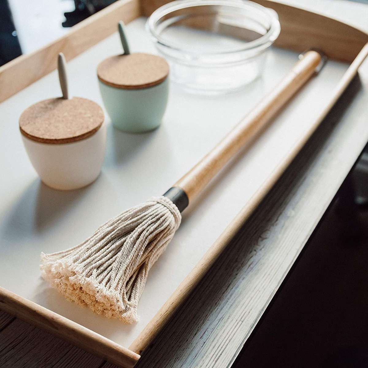 Lifespace 45cm BBQ Braai Basting Mop Brush with 3 Spare Heads