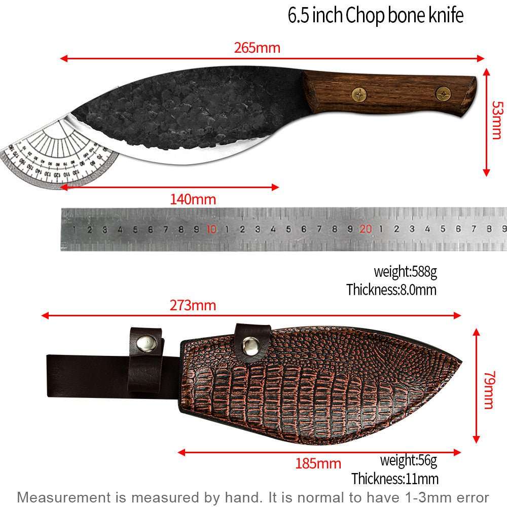 Lifespace 6,5" Hammered Black 'Dog Leg' Bone Cutter with Sheath