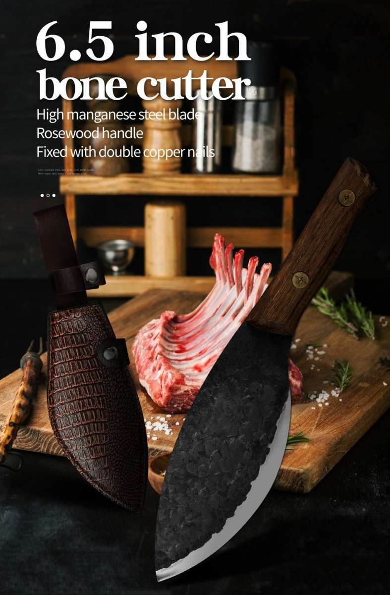 Lifespace 6,5" Hammered Black 'Dog Leg' Bone Cutter with Sheath