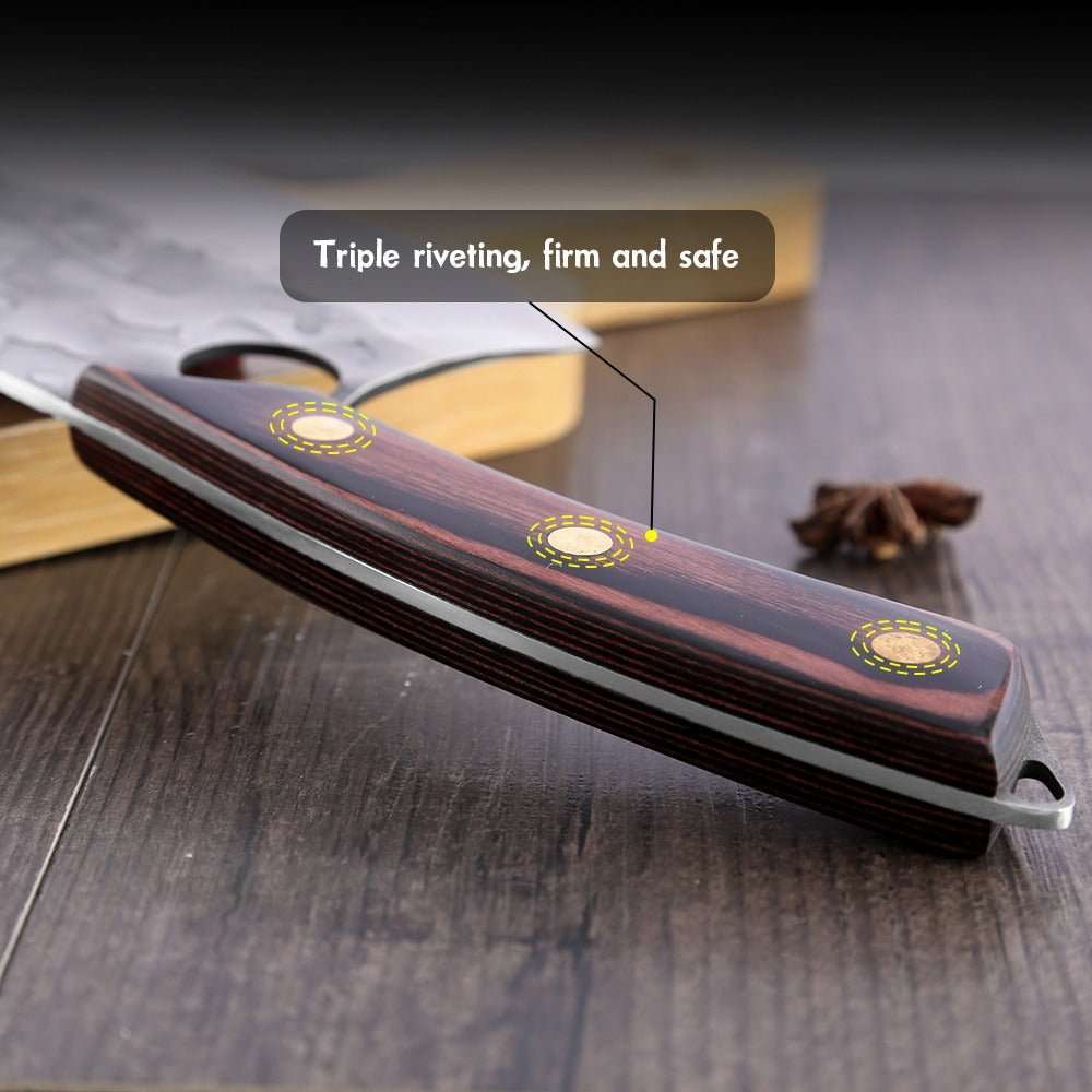 Lifespace 7" Peach Hammered Braai Cleaver with Hole