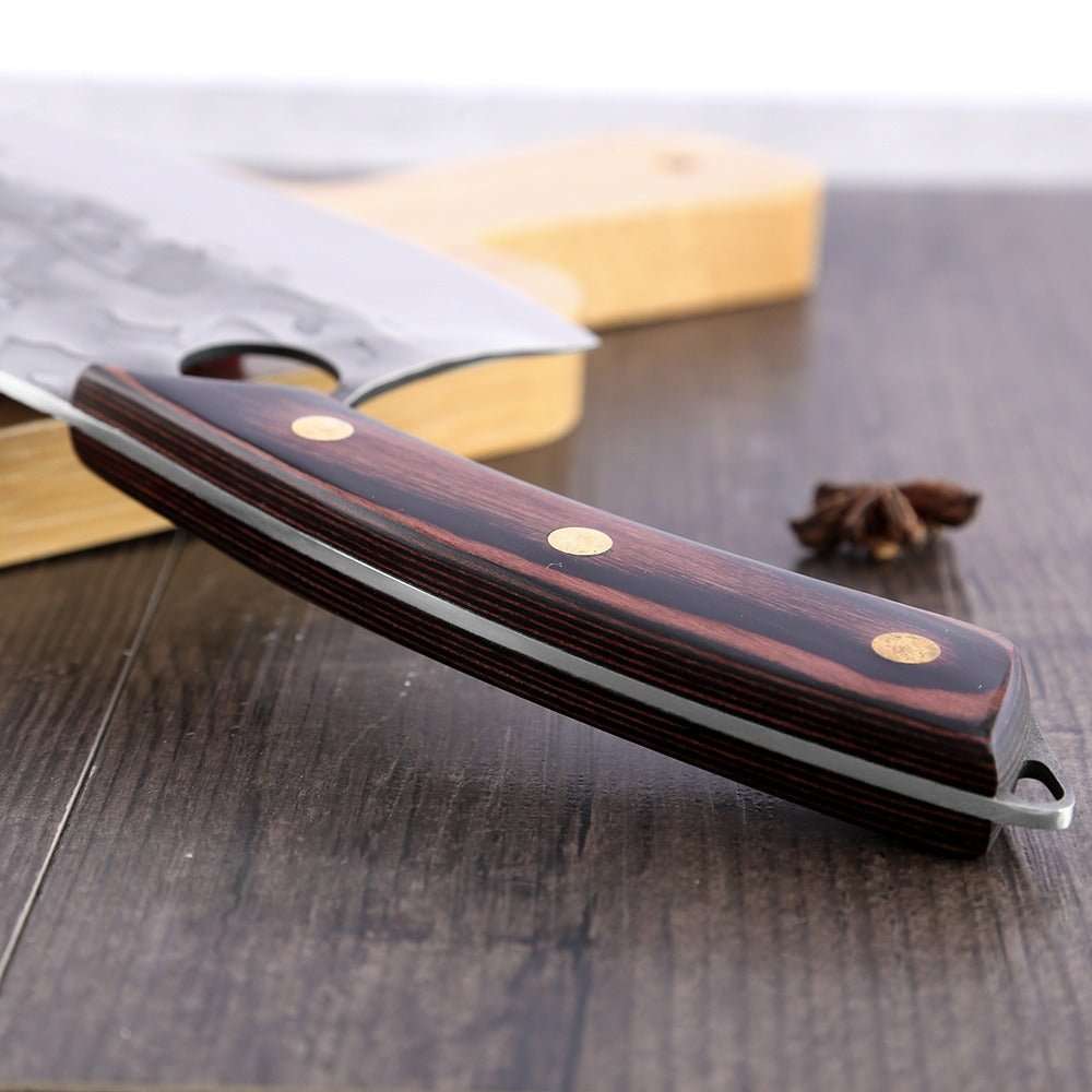 Lifespace 7" Peach Hammered Braai Cleaver with Hole