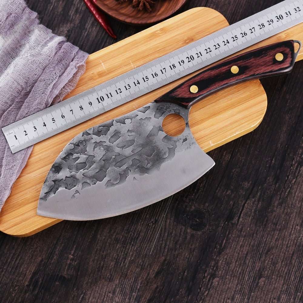 Lifespace 7" Peach Hammered Braai Cleaver with Hole