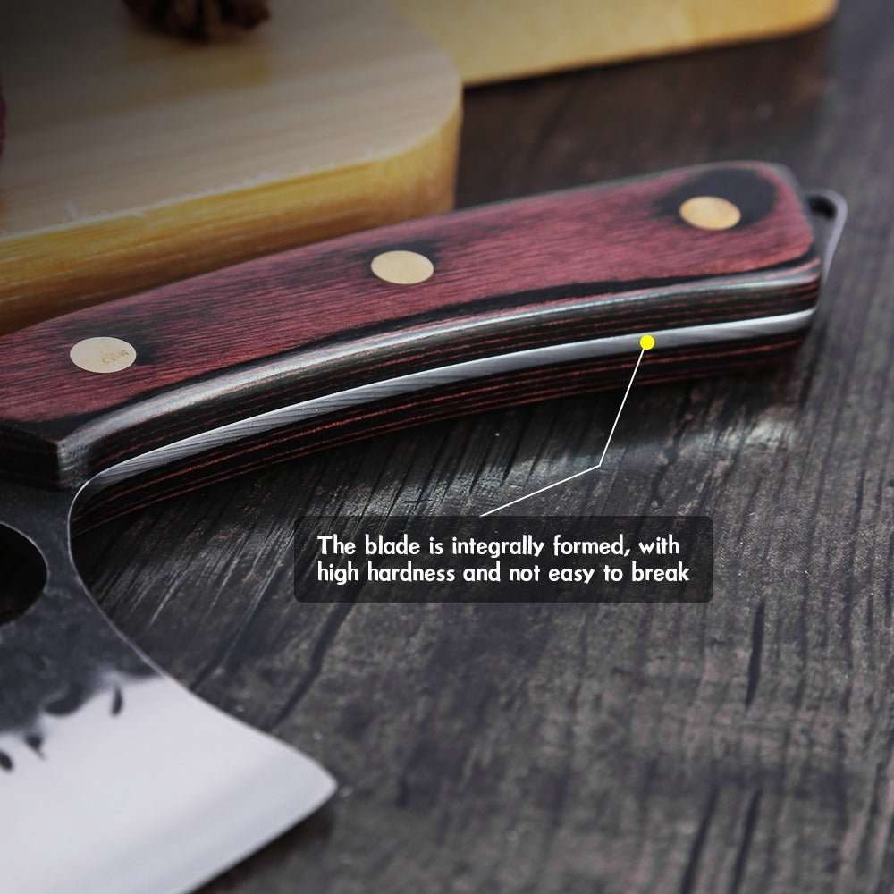 Lifespace 7" Peach Hammered Braai Cleaver with Hole