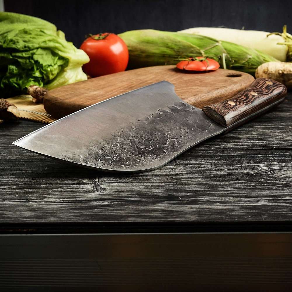 Lifespace 8" Hammered Cleaver with Curved Blade