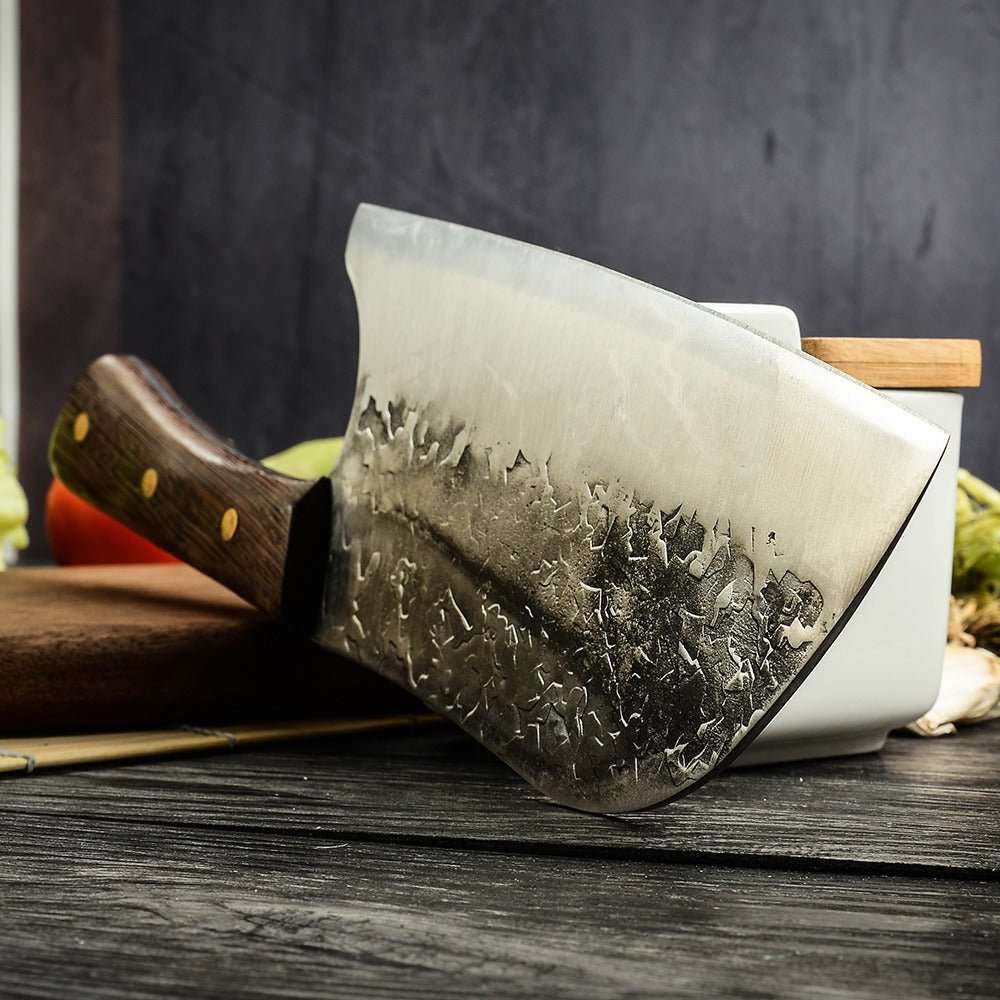 Lifespace 8" Hammered Cleaver with Curved Blade