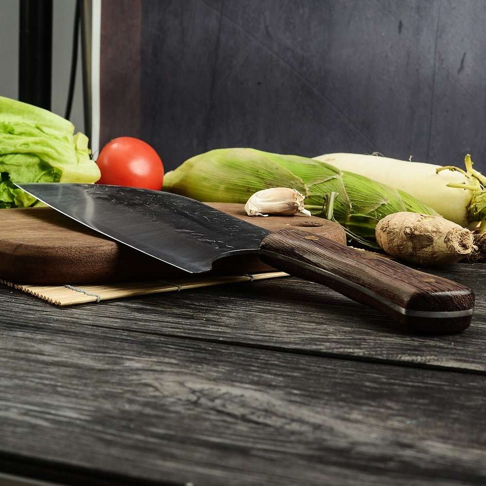 Lifespace 8" Hammered Cleaver with Curved Blade