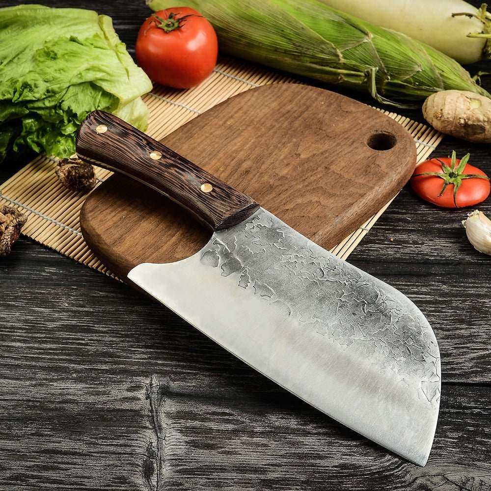 Lifespace 8" Hammered Cleaver with Curved Blade