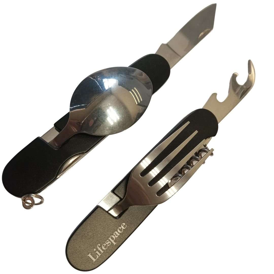 Lifespace Camping Fishing Folding Utility Cutlery Set