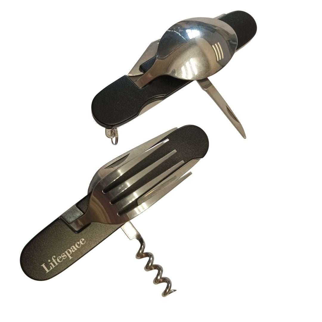 Lifespace Camping Fishing Folding Utility Cutlery Set