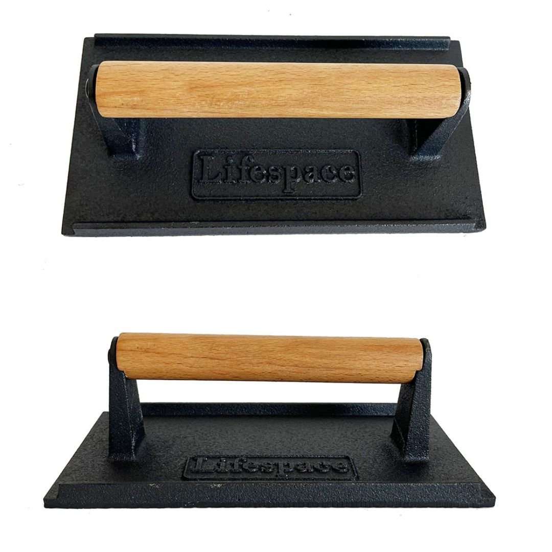 Lifespace Cast Iron Meat / Bacon Press - Rectangle